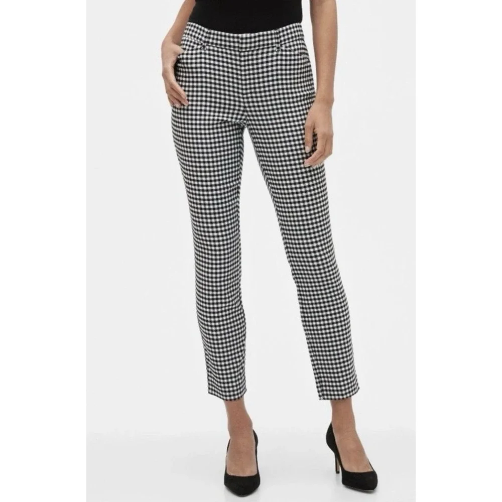 Gap Signature Skinny Ankle Pants Black &‎ White Gingham Preppy Picnic Retro